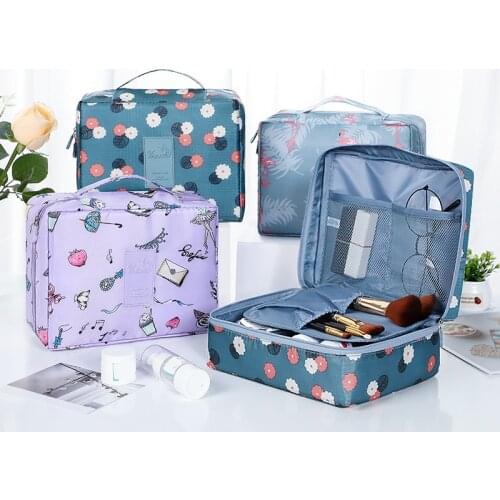 New Hot-Sale Cartoon Flamingo Unicorn Flower Cosmetic Storage Bag Travel Bag Makeup Organizer Skincare Storage Zipper Bag