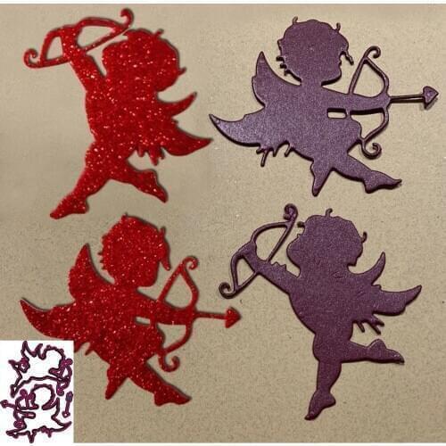 Lovely Love Angels Shape Metal Cutting Dies Stencil Scrapbook Album Embossing For Gift Card Making Handcrafts Decor