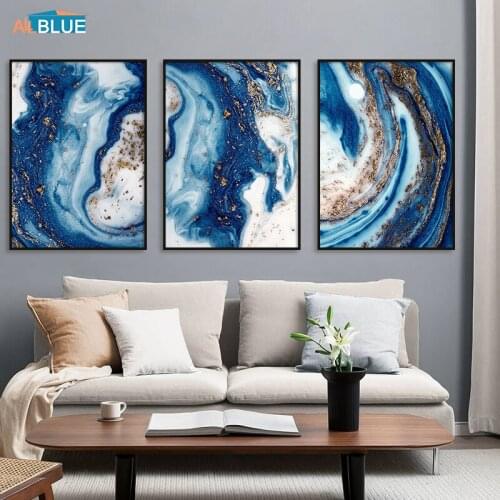 Ocean Shape Marble Landscape Poster And Print Nordic Style Canvas Abstract Wall Pictures Art Home Decor Painting For Living Room