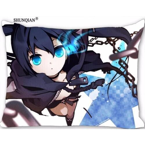 New Custom BLACK ROCK SHOOTER Pillowcase Zippered Rectangle Pillow Cover Cases Size 45X35cm,40x60cm,45X75cm,50X75cm(Two sides)