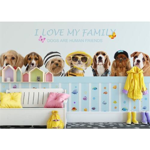 Wallpaper for walls 3 d HD cute dog child room background wall sticker decoration wallpaper papel de parede adesivo