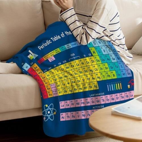 Chemistry Throw Blanket Periodic Table Of Elements soft Warm Microfiber Blanket Flannel Blanket Wholesale