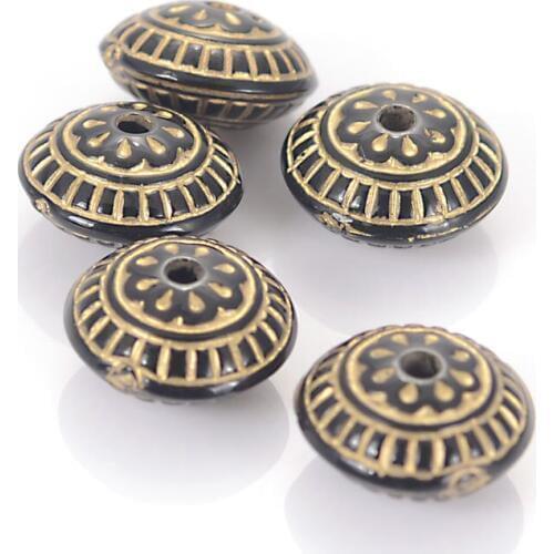 Wholesale 6x11mm Retro Vintage Inspired Ethnic Acrylic Dish Shape Antique Design Beads DIY Jewelry Making Accessories