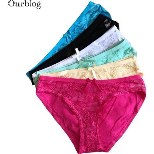 OURBLOG M L XL Lot 5 pcs Woman Underwear Womens Cotton Briefs Solid Fashion Sexy Ladies Girls Panties Intimates Lingerie