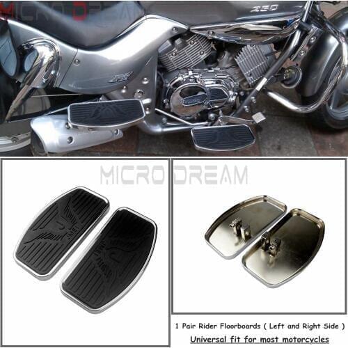 A Pair Motorcycle Driver Floorboards For Kawasaki Yamaha Honda Shadow ACE VT400 VT750C VT750C Front & Rear Foot Pegs Footboards