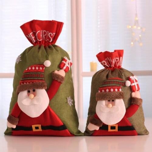 Christmas Stocking Gift Bag X-mas Tree Candy bags Christmas Santa Claus Candy Bag Home Party Decoration Xmas Kids Gift Bag