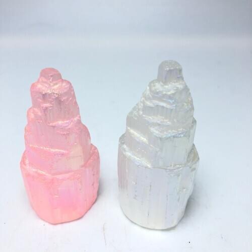 Natural SELENITE White Gypsum Skyscraper Castle Towers Gypsum Crystal Point