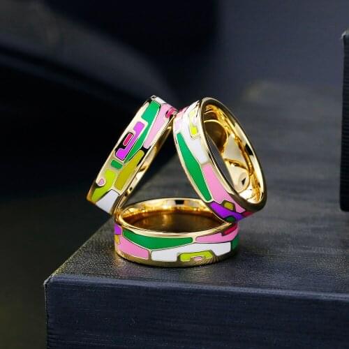 Scarf Buckle Colorful Enamel Three Rings Gold Plating Necklace Silk Cashmere Buckle Accessories Female Jewelry
