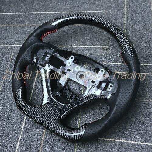 Carbon fiber steering wheel For Honda Jade civic 9 Assembly With Perforated leather customized LED Alcantarar