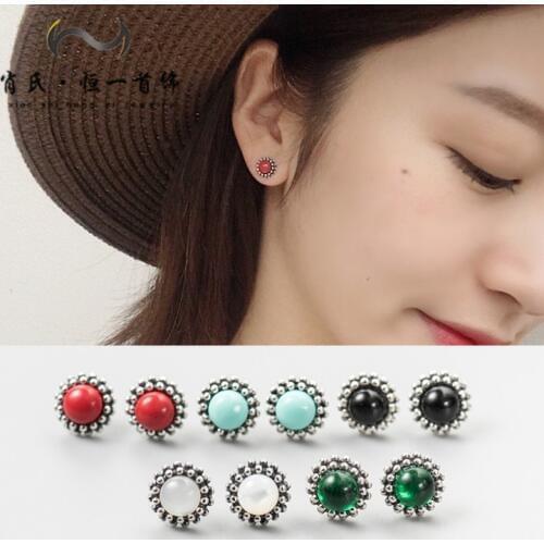 2021 New 925 sterling silver 100% Original Crystals From Swarovskis Bella Mini Piercing Earrings Earrings Party fashion Jewelry