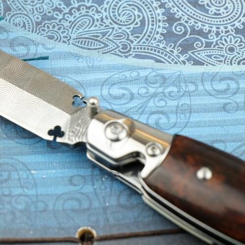 Damascus VG10 BLADE HAND-FOLDED KNIFE EDC pocket knife pocketknife pocketknife outdoor knife