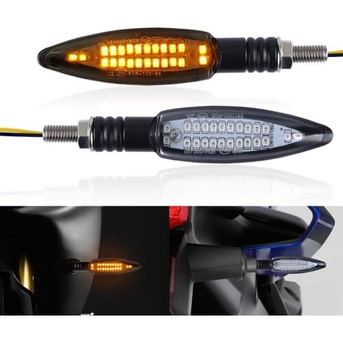 LED Motorcycle Turn Signal Light Built Relay Amber Flowing Water 24LED Blinker Waterproof Tail Stop Signals lamp Indicators 12V