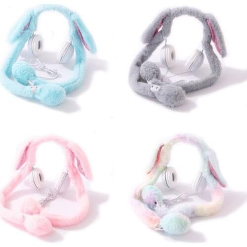 Glowing Plush Moving Rabbit Ears Hat Headsets Dancing Bunny Ears Dropship