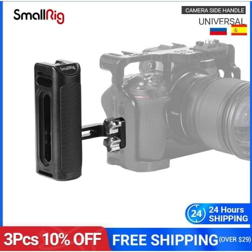 SmallRig Universal Aluminum Side Handle For Camera Cage Featuring Two 1/4" Thread Holes With 18mm Distance On The Side 2425