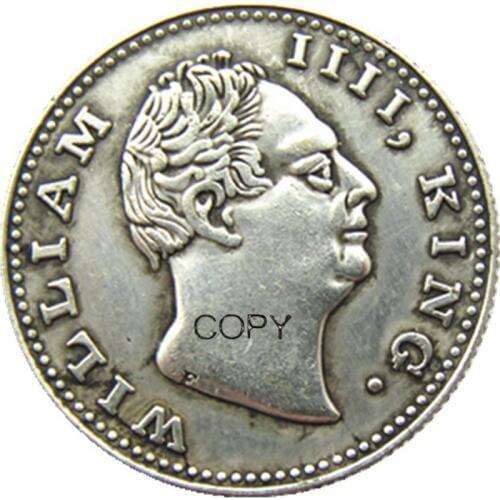 IN(32) Indian Ancient 1/4 RUPEE 1835 Silver Plated Copy Coins