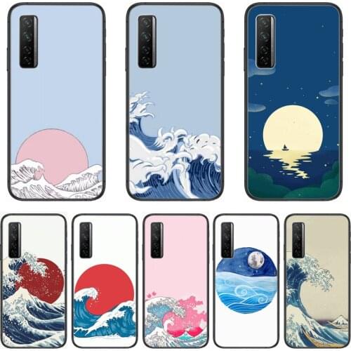 The waves Phone Case For Huawei Nova p10 lite 7 6 5 4 3 Pro i p Smart ZBlack Etui 3D Coque Painting Hoesje