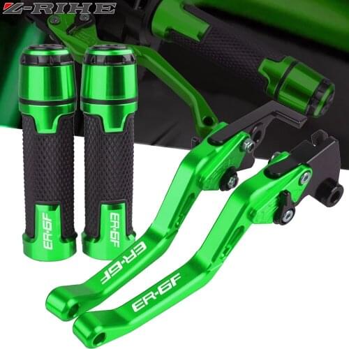 Motorcycle Extendable Adjustable CNC Aluminum Brakes Clutch Levers Handlebar Handle Hand Grips For KAWASAKI ER6F 2009-2017 2016