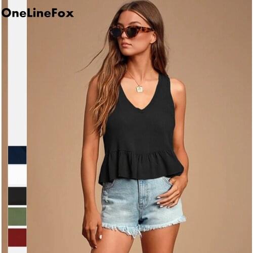 OneLineFox Womens Sleeveless V Neck Yoga Workout Tank Tops Printed Loose Fit Running Exercise T-Shirt