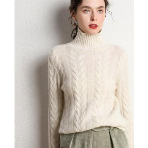 Autumn and winter womens thick cashmere sweater fashion sweater pure cashmere jacket