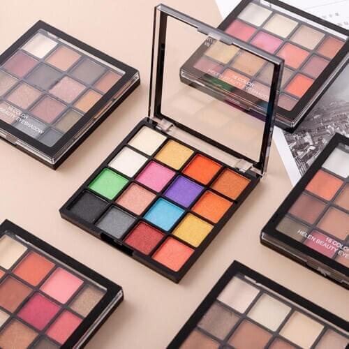 16 Colors Matte Pearlescent Glitter Powder Eyeshadow Palette Pigment Cosmetic Eye Shadow Makeup Cosmetic Matte Powder Eyeshadow