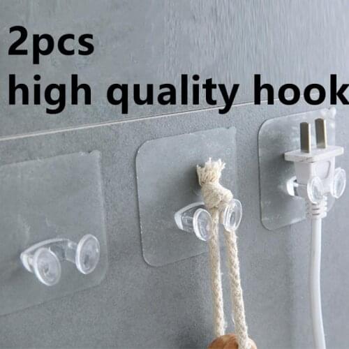 2/4/6/8/10pcs High Quality Transparent Hook Wire Rack Power Plug Storage Socket Holder Wall Hook Cable Winder Office Home Hooks
