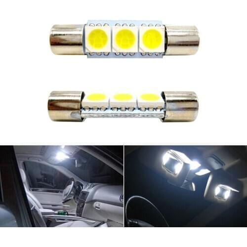 2x Festoon Car Led C5W C10W 6641 6614F 28mm 29mm Sun Visor Vanity Mirror Light Door Dome Reading Lamp License Plate Light White