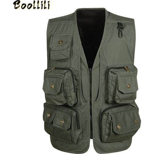 2020 Fashion Vests For Men Wholesale Mens Multi-pocket Photography Vest Men Casual Reporter Director Military