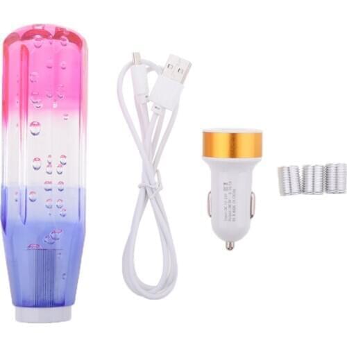 5.9'' Car LED Light Gear Shift Knob Lever 8mm 10mm 12mm Adapters