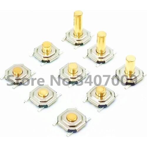 50PCS free shopping 4*4*4/4.3/5/6/7/8/9mm Momentary Type Tactile Push Button Switch 4 Pin SMD Surface Mount Waterproof