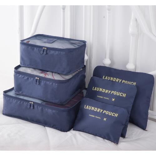 6pcs/1set Packing Cubes Luggage duffle bag Breathable Travel Bag Large Capacity Suitcase mala shoe Pouch Sorting Organizer Bags