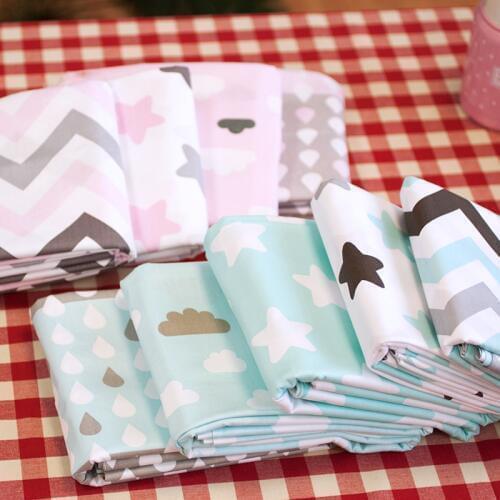 9pcs Quilting Fabric Fat Quarters Patchwork Cotton Tissue Bedding Child Baby DIY Cloth Clouds Raindrop Pattern Sewing Fabrics M6