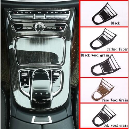 5 Color ABS Black wood grain For Mercedes Benz E Class W213 2016-2018 Console Gear Panel Frame Cover Trim Interior Accessories