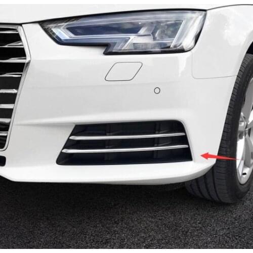 ABS Chrome For Audi A4 b9 2016 2017 Accessories Car front fog lamp light strip Frame Cover trim Panel Sequins 4pcs