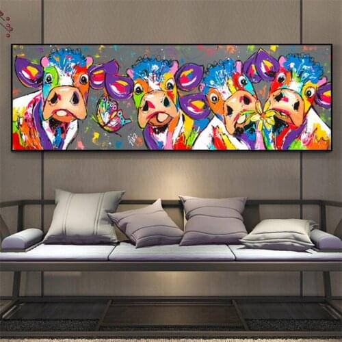 Abstract Brave Cow Cow Canvas Oil Painting Painting Cow Canvas Painting and Poster Modern Art Wall Living Room Picture Cuadros