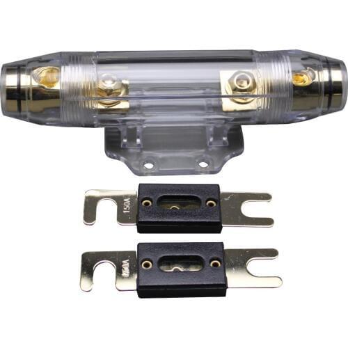 Aps Anl Fuse Holder Distribution Inline 0 4 8 Ga Gold Plated 80A Fuse Skfh100