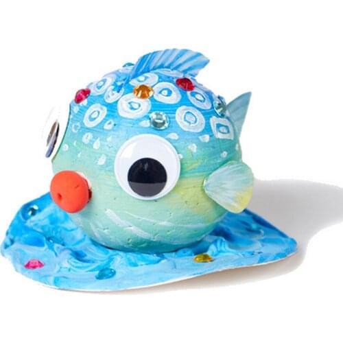 Kids DIY Handmade Bubble Fish Toys For Children Foam Ball Painting Drawing Set Kindergarten Art Kids Craft Educational Toys Gift