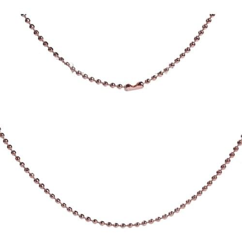 DoreenBeads Copper Ball Chain Necklace Rose Gold Jewelry DIY Components 60cm(23 5/8") long, Chain Size: 2.4mm(1/8"), 3 PCs