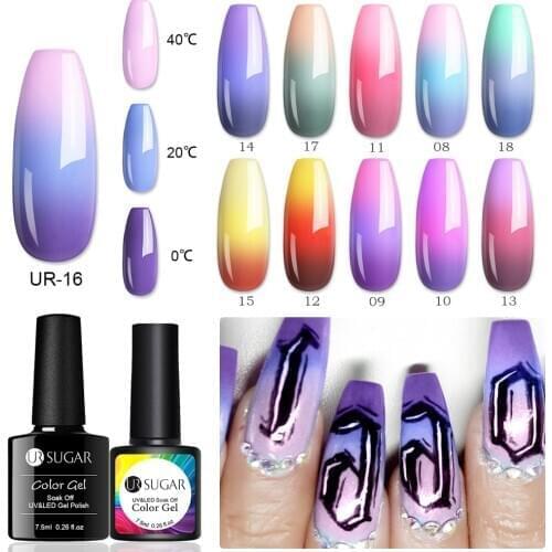 UR SUGAR Temperature UV Gel Nail Polish Thermal Change Gel Hybrid Varnish Semi Permanent Gel Polish Nail Art Mood Thermo