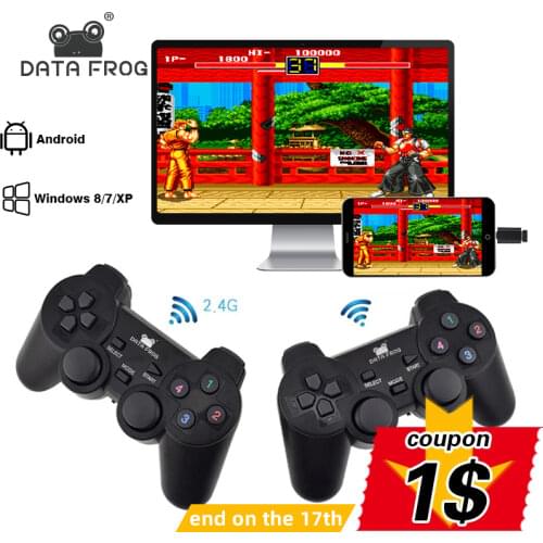 Data Frog 2.4G Dual Controller OTG Gamepad for Android Mobile Phone Gaming Controller Wireless/USB for PC Joystick
