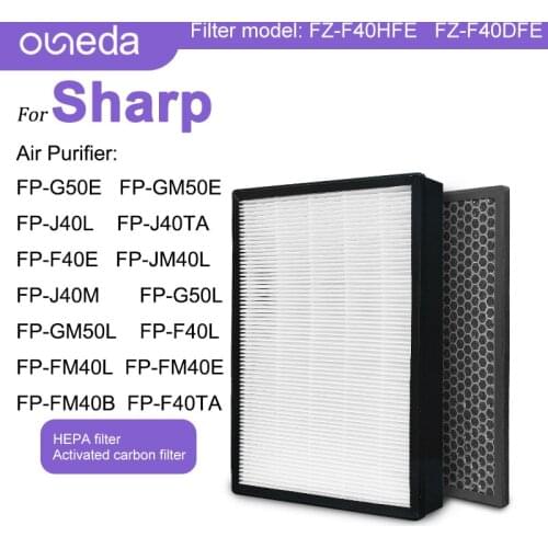 2 PCS for Sharp Air Purifier Filter FP-FM40 FU-Z35TA-W FP-F40TA HEPA Filter Carbon Filter FZ-F40HFE FZ-F40DFE Air Filter Home