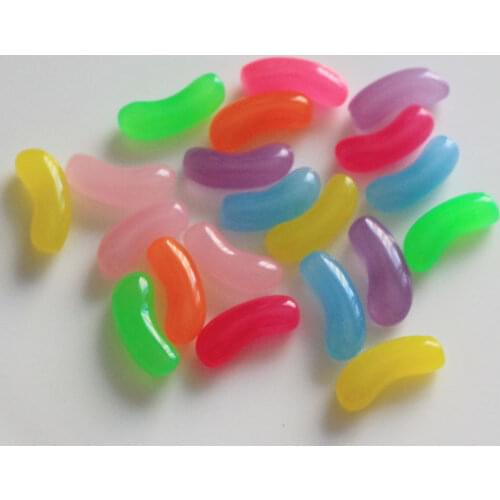 20*6MM Fluorescence Color Jelly Bean Cabochons Miniature Jelly Bean Cabochon Kawaii Jelly Bean Candy Cabs