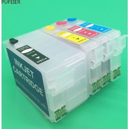 T252XL1-T252XL4 T2521-T2524 Refillable Cartridge With Chip For Epson WF-3620 WF-3640 WF-7610 WF-7620 WF-7710 WF-7720 WF-7210