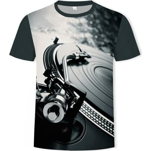 Summer Fashion O-Collar Mens T-Shirt DJ Scene Disco 3D Printed Casual T-Shirt Mens Asian Size 100-6XL T-Shirts For Men