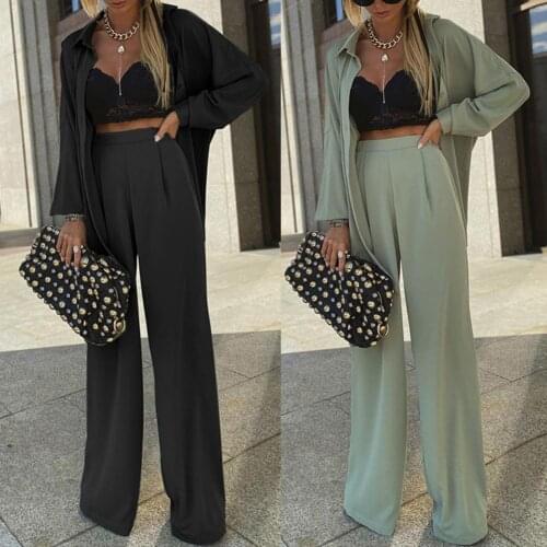 2021 Autumn Winter New Casual Soft Suit Sets Long Sleeve Comfortable Women T-shirt Full Length Pant Two Piece Set for Daily Life
