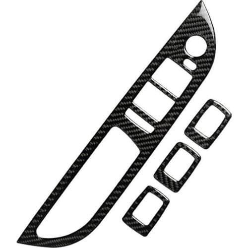 Window Lift Switch Panel Cover Trim Decor Car Carbon Fiber Black Fit for BMW 5 Series E60 520 523 525li 530li 2008 2009 2010