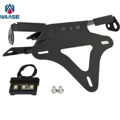 Waase For BMW S1000RR 2010 2011 2012 2013 2014 2015 2016 2017 2018 S1000R 2014-2018 License Plate Holder Frame with LED Light