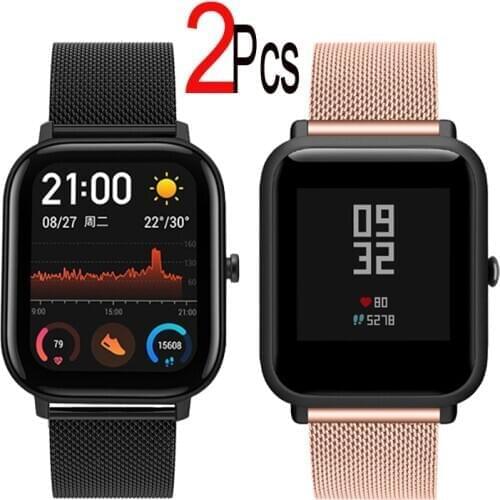 Milanese Band For Xiaomi Huami Amazfit Bip U S Lite GTS 2 Mini GTR 2 42mm/47mm Stratos 3 2s Bracelet Strap 20mm/22mm Watchband