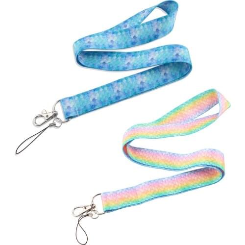 JF0228 Fish Scales Cartoon Cool Multi-function Lanyard Neck Strap for Key ID Card Cellphone Straps Badge Holder DIY Hanging Rope