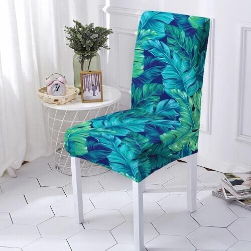 Tropical Chair Cover Spandex Removable Seat Cover for Office Dining Room Weddings Party Banquet 1/2/4/6PC housse de chaise