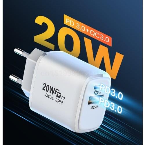 PD 20W USB Charger EU / US Charger Plug QC 3.0 Fast Charging Charger USB Traval Quick Charger Wall Charger For iPhone Pro Huawei